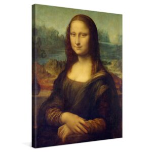 PICANOVA – Leonardo da Vinci – Mona Lisa 30x40cm – Premium Canvas Art Print – Canvas Print Wall Art Decor Picture Stretched on Wooden Frame as Gallery Artwork – Classical Art Collectio