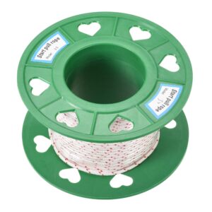 sourcing map Recoil start Rope 3.5mm 1/16 Inch Dia 30m 98ft Polyester Pull Cord White Red for Lawn Mower Trimmer Engine Replacement Pa