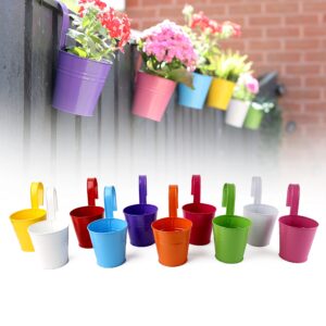 DIVCHI 10 Pack Hanging Metal Flower Pot