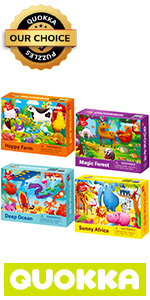 set of 4 puzzles each 30 pieces animals