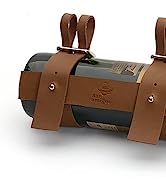 Bar Amigos LEATHER BICYCLE WINE BOTTLE HOLDER Caddy - Carrier Rack Bottle Holder Ideal for Cyclis...