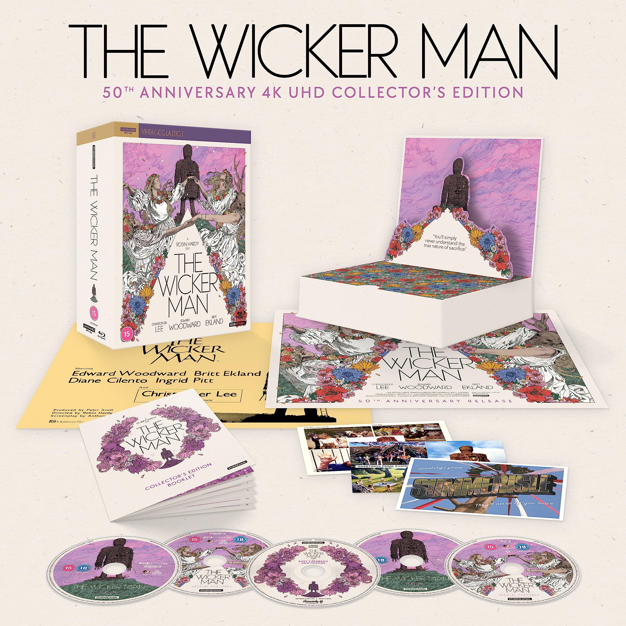 The Wicker Man 50th Anniversary Collector's Edition (Vintage Classics) [Blu-ray] [Region A & B & C]