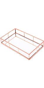 Rose Gold Mirror Tray
