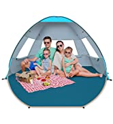 COMMOUDS Beach Tent for 8-10 Person, UPF 50+ Family Beach Shade Tent, Lightweight, Easy Set Up an...