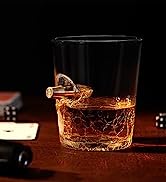 Bar Amigos Crystal Bullet Glass Single Whisky Tumbler 300ml Novelty Unique Whiskey Scotch Taster ...