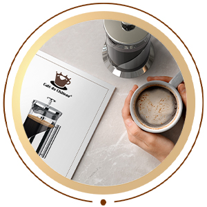 Glass coffee maker has a 34 ounce capacity carafe