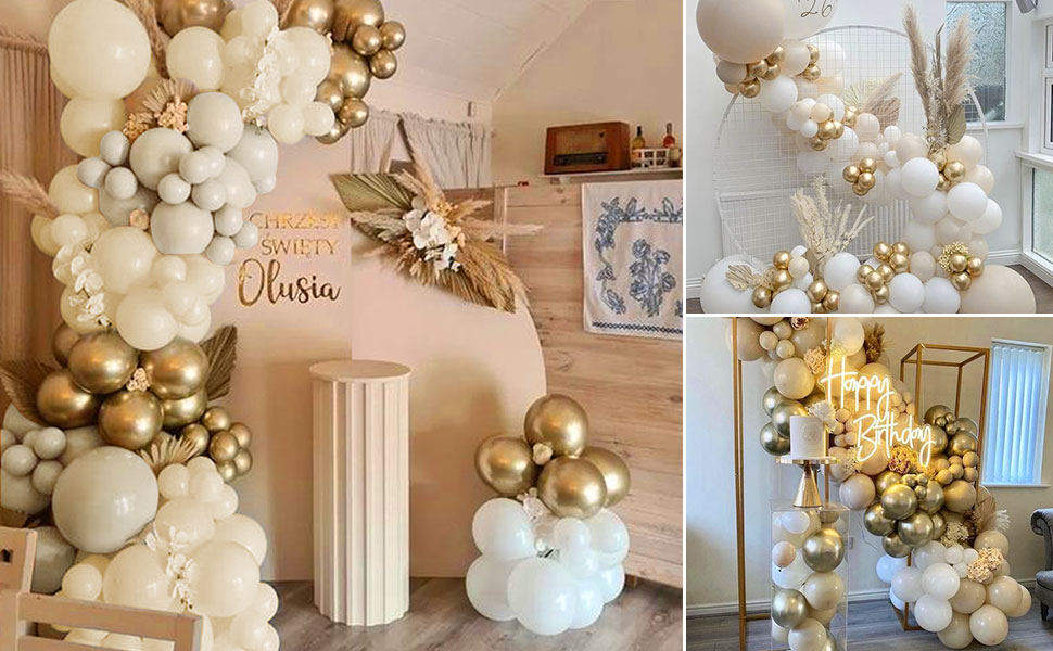 beige balloons