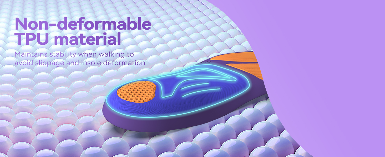 The TPU hard support plate contained in the inner soles stabilizes the pace