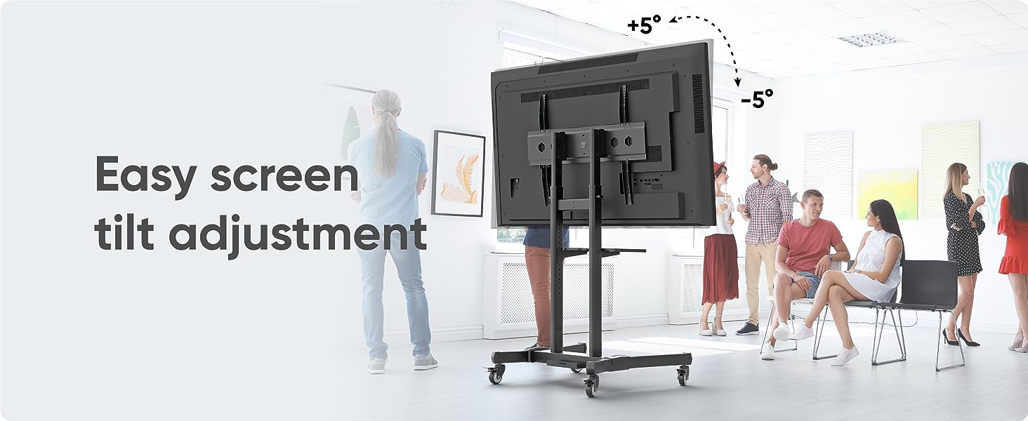 rolling tv stand 55 inch tv cart portable wheels mount 86 85