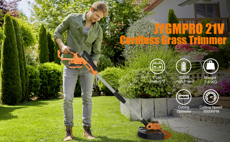 JYGMPRO 21V Cordless Grass Trimmer