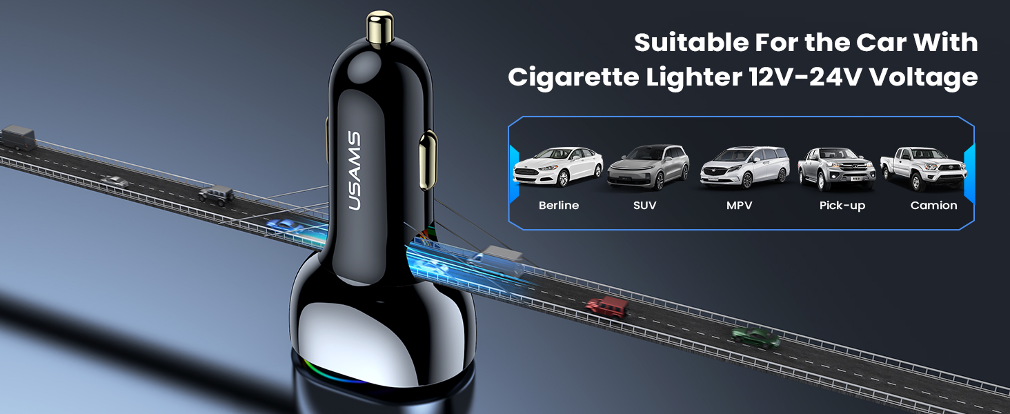 USB C Car Charger, 60W Super Fast Car Charger [PD 30W PPS & QC 3.0