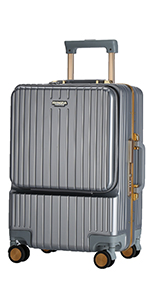 6661K series carry on suitcase silver