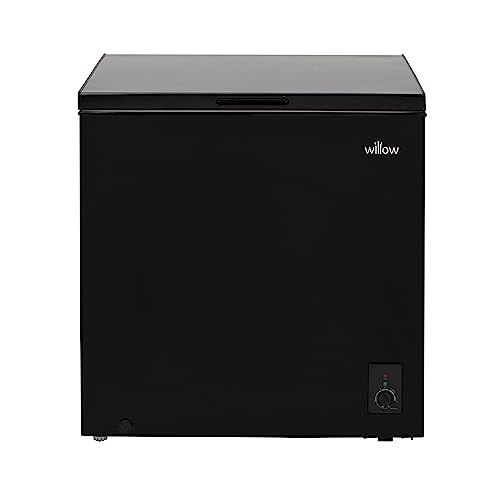 WILLOW W198CFB 199L Chest Freezer Adjustable Thermostat 4* Freezer Rating Mark Proof Finish Removable Storage Basket Low Noise Energy Rating: F Black            [Energy Class F]