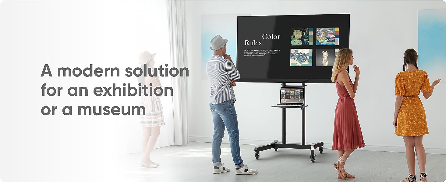 rolling tv stand 55 inch tv cart portable wheels mount 86 85