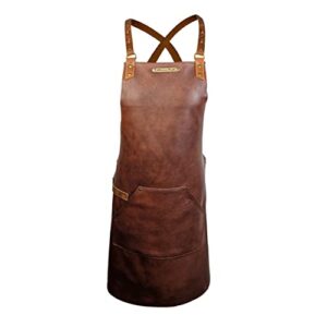 STALWART CRAFTS Premium BBQ Leather Apron for Men - Full Grain Leather That Lasts