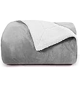 Aisbo Fleece Throw Blanket Navy - Versatile Single Size Warm Blanket Throw Fluffy for Sofa and Co...