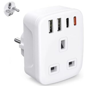 EU To UK Adapter - European To UK Plug Adaptor With USB