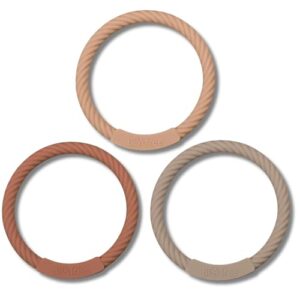 Bo-Bean - Silicone Baby Teether Bracelets | Set of 3 | Easy Grip Soft Teething Toy| | BPA Free Silicone | Irritated Gum Relief (Clay/Sand/Apricot)