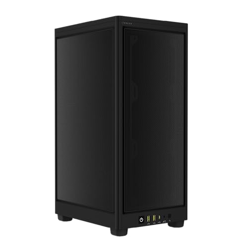 Corsair 2000D AIRFLOW Mini-ITX PC Case - Mini-ITX Form-Factor - Steel Mesh Panels - Three-Slot GPU Support - Cooling-Optimised interior - Modern Front Panel I/O - Black