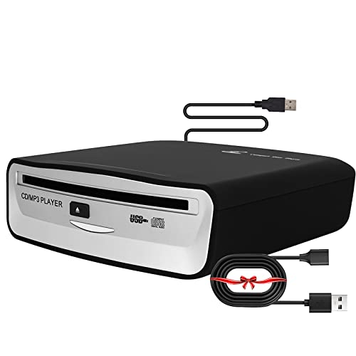 External Universal CD Player for Car - LEHWEY Portable CD Player with Extra USB Extension Cable