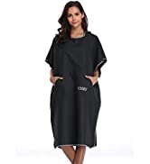 FLYILY Changing Towel Poncho Hooded light weight Microfiber surf wetsuit changing with pocket, Ad...