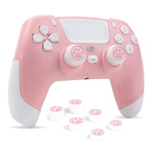 RALAN Pink Wireless Controller Compatible with PS4/Pro/Slim/PS3/IOS/Switch/PC PS4 Dualshock 4 Gamepad with Headphone Jack and Touch Pad
