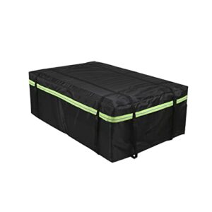 KKnoon Waterproof Cargo Bag Car Roof Cargo Carrier with Night Reflective Strip Universal Luggage Bag Storage Cube Bag for Travel Camping