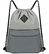 WANDF Drawstring Backpack Sports Gym Bag with Wet Compartment, Water-Resistant String Bag Cinch B...