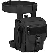 Huntvp Military Tactical Molle Drop Leg Bag Cross Over Leg Rig Thigh Pack Waist Bags for Motorcyc...