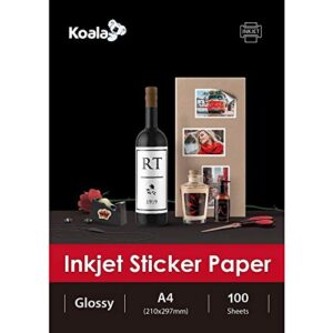 KOALA Inkjet Self Adhesive/Sticky Back White Glossy Photo Paper