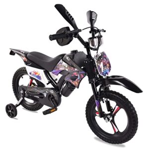 CNOPT MACTEP Kids Bike - Motorbike Styling Bikes with Three-wheel Stabilizer & Mudguards Pneumatic Tyres & Simulation of Motorbike Sound Available in 12in