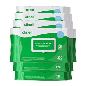 Clinell Universal Cleaning and Disinfectant Wipes for Surfaces (BCW200-1) - 6 Packs of 200 Regular Wipes - Multi Purpose Wipes