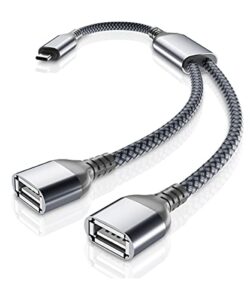 USB C Male to Dual USB Female Cable Adapter 0.3M