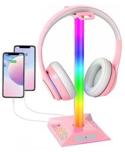Headphone Stand Gaming Headset Holder - RGB Headset Stand PC Gaming Accessories for Desk