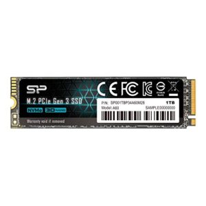 Silicon Power PCIe M.2 NVMe SSD 1TB Gen3x4 R/W up to 2