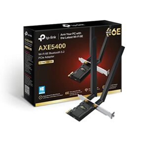 TP-Link AXE5400 Tri-Band Wi-Fi 6E Bluetooth 5.2 PCI Express Adapter with Two Antennas