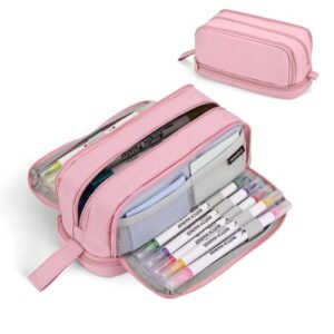 Pencil Case Howala Large Capacity Pencil Pouch for Girls Boys with 4 Compartments Multifunctional Pen Bag Stationery Organizer Office Makeup Bag Portable Pen Bag for Teenage Adult Women Men