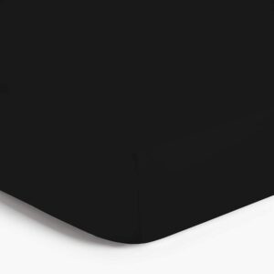 Imperial Rooms Brushed Microfibre Single Fitted Sheet 25 CM Easy Care Soft Bed Sheets Fade Resistant (Black)
