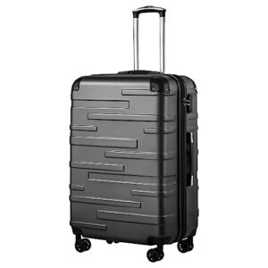 COOLIFE Hard Shell Suitcase with TSA Lock and 4 Spinner Wheels Lightweight 2 Year Warranty Durable (Grey