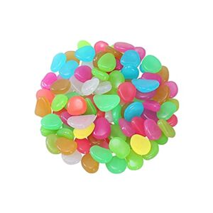 HAJTECH Mix Glowing Pebbles Decorative Glow Stones - for Outdoor Garden Fish Tank - Reusable Path for Garden - Luminous Stone (100)