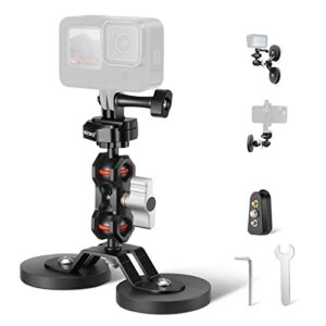 Neewer Magnetic Action Camera Mount with Dual 1/4" Ball Head Articulating Magic Arm
