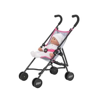 Mamas & Papas Junior Pushchair | Childrens Stroller Pram In Grey & Pink | Childrens Baby Doll Stroller Toy Umbrella Fold Stroller | Role Play Toy Dolls Buggy Pushchair | Ages 3+