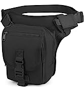 Huntvp Military Tactical Molle Drop Leg Bag Cross Over Leg Rig Thigh Pack Waist Bags for Motorcyc...