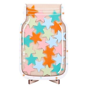 F Fityle Reward Jar with Stars Incentive Jar Positive Behavior Jar Potty Train Tool Reward Board for Boys Girls Ornaments Reward Star for Home Classroom