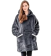 Aisbo Wearable Blanket Hoodie Warm - Grey Oversized Hooded Blanket with Hood for Women, Fluffy Te...