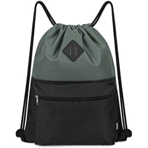 WANDF Drawstring Backpack Sports Gym Bag with Wet Compartment