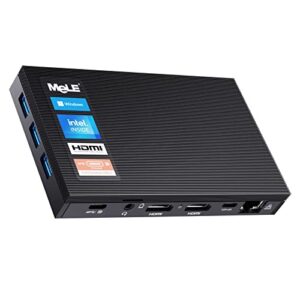 MeLE Quieter3C WiFi 6 Fanless Mini PC Win11 Pro Celeron N5105 Mini Desktop Computer 16GB 512GB Micro PC 4K HDMI HDR Industrial PC Auto Power on Unlocked Bios Ethernet PXE Full Function Type C PD