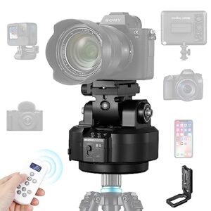 Soonpho M6 Auto Face Tracking Motorised Rotating Panoramic Tripod Head Fluid Camera Remote Control Pan Tilt Head with Remote Control and Mobile Phone Clip for DSLR Cameras