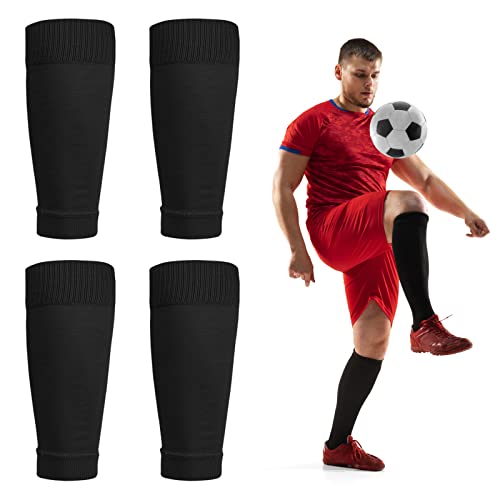 Football Sock Sleeves Soccer Shin Guards Sleeves Black Team Leg Sock Sleeve Cut Football Socks for Football Games Beginne