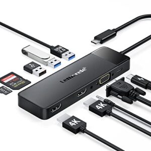 Lemorele 10 in 1 USB C Docking Station Dual Monitor